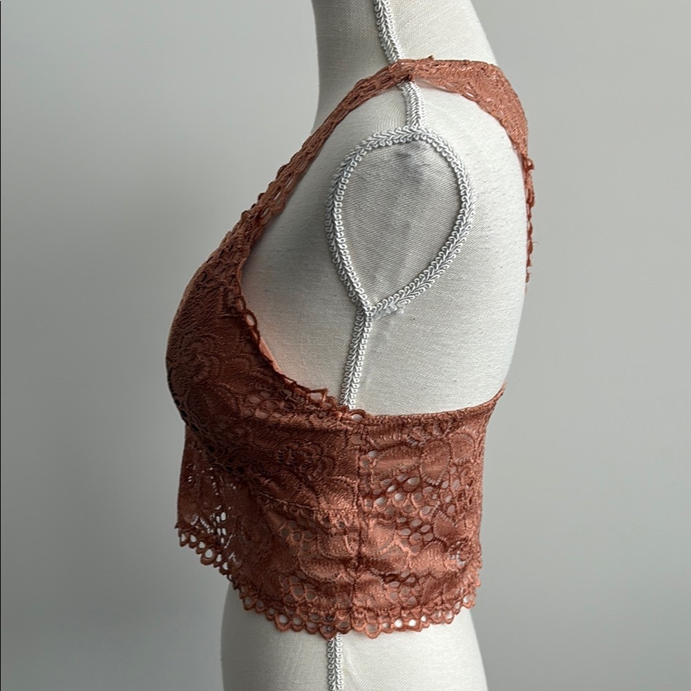 NWT Women’s Lace Bralette Set Padded Very Soft Light Coral and Olive XL - Picture 7 of 15